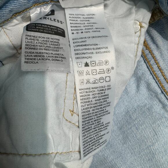 Levi's 501 Original Light Wash High-Rise Distressed Denim Shorts Women's W 24 - Picture 13 of 14